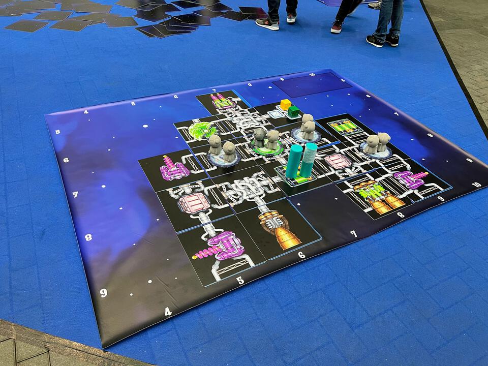 In addition to normal-sized demos at the CGE booth, there was also this giant edition in the open gallery that seemed to be primarily for the benefit of children. Giant promotional editions of games are one of my favorite things about these fairs.